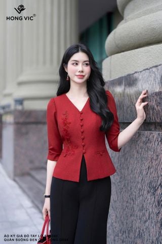 Áo ký giả đỏ tay lỡ SM1040
