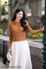 Áo cardigan nâu đậm đính hoa AL33