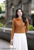 Áo cardigan nâu đậm đính hoa AL33