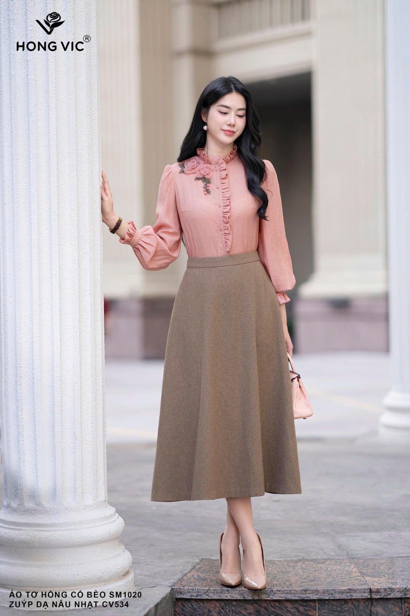 Zuýp dạ nâu nhạt CV534