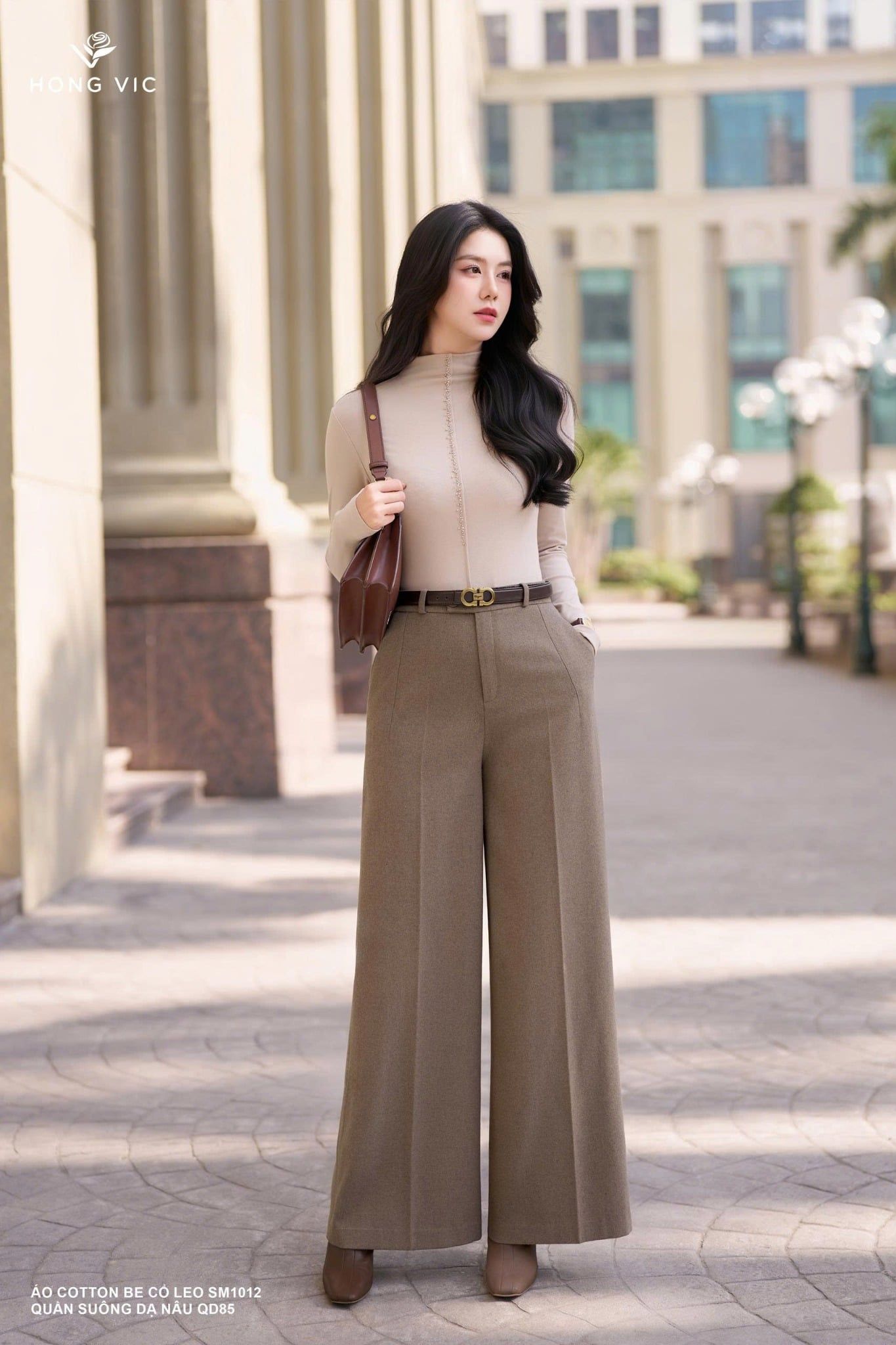 Quần suông dạ nâu QD85