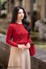 Áo len đỏ đính hoa thủy tiên AL08