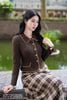 Vest dạ nâu Diana AV261