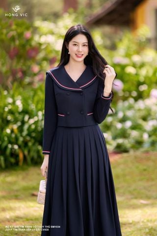 Áo ký giả tím than cổ thủy thủ SM1034