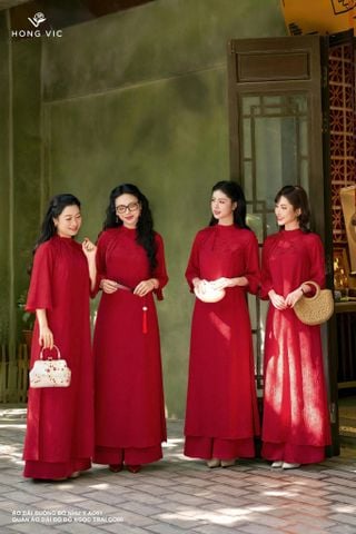 Áo dài suông đỏ Như Ý AD61