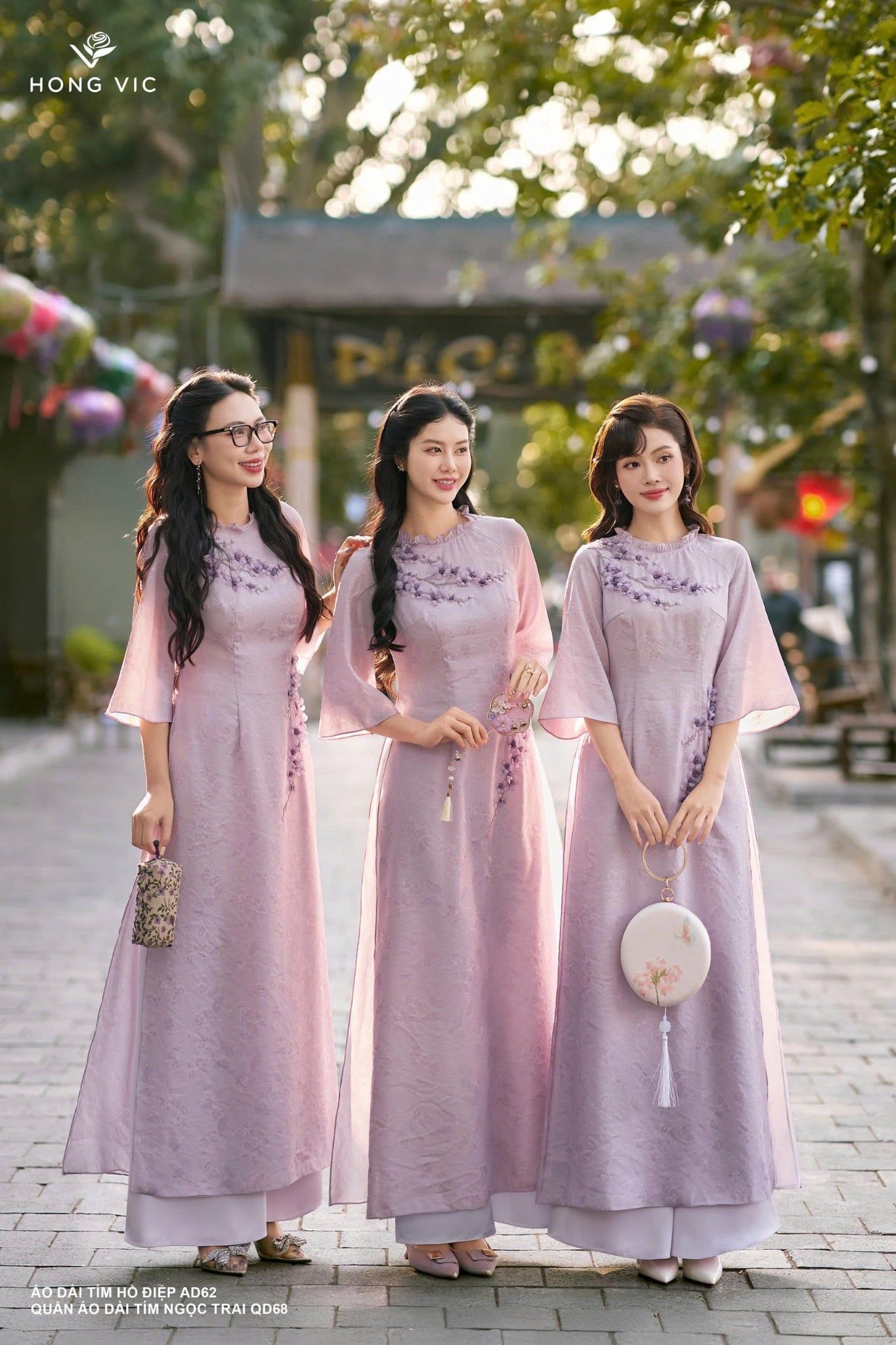 Áo dài tím hồ điệp AD62