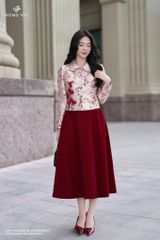 Zuýp nhung đỏ xòe CV457