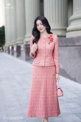 Vest dạ hồng san hô AV220