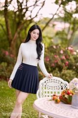 Zuýp tím than xòe xếp ly ngắn CV520