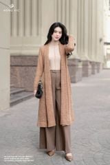 Áo khoác len nâu kem SM1087