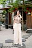 Áo tơ họa tiết ánh trai nâu SM1125