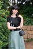 Áo linen đen cài cúc sau SM1142