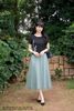 Áo linen đen cài cúc sau SM1142