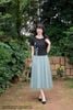 Áo linen đen cài cúc sau SM1142