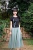 Áo linen đen cài cúc sau SM1142