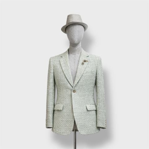 1 BUTTON MINT TWEED BLAZER #BLZ003