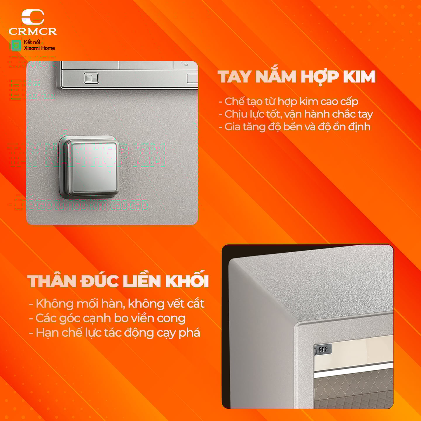 Két Sắt Nhập Khẩu Xiaomi CRMCR 150LB Vân Tay Điện Tử, Xác Minh Danh Tính Người Mở