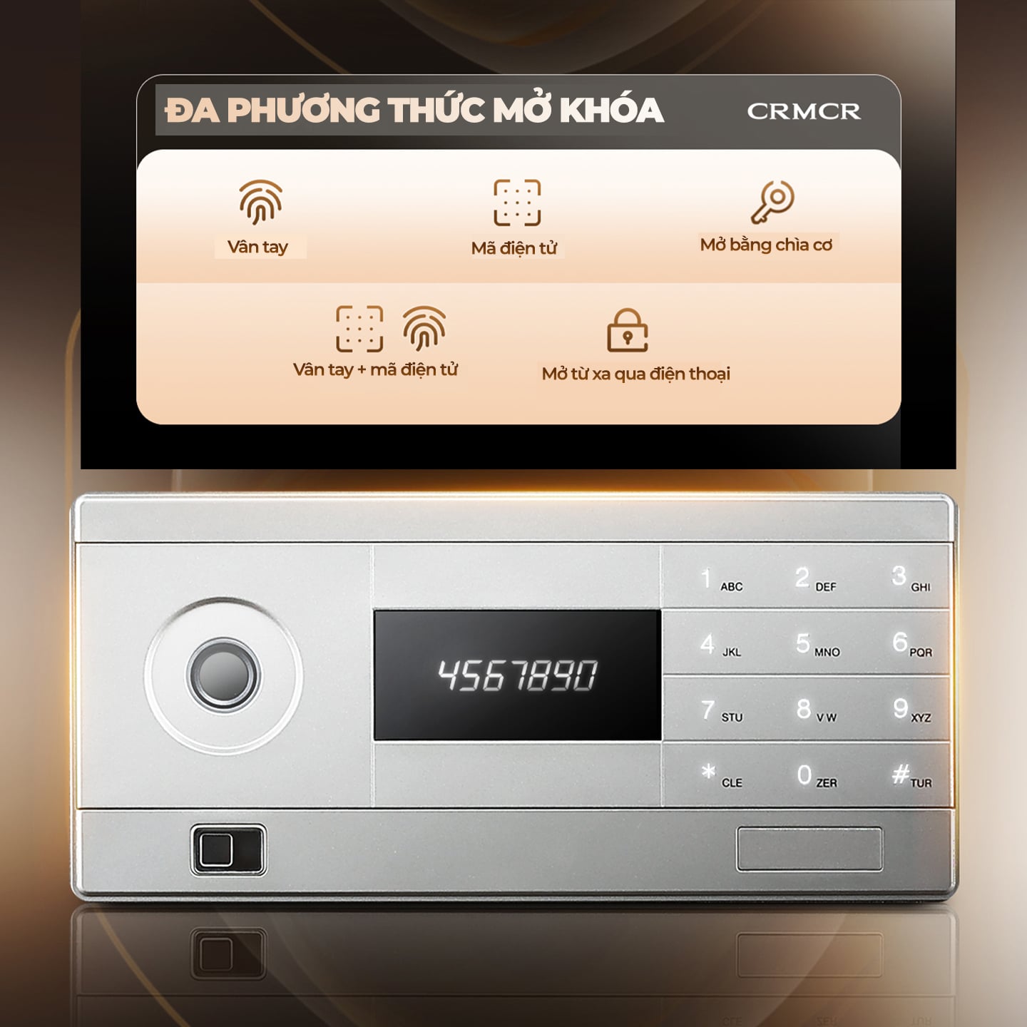 Két Sắt Nhập Khẩu Xiaomi CRMCR 45LB Vân Tay Điện Tử, Xác Minh Danh Tính Người Mở