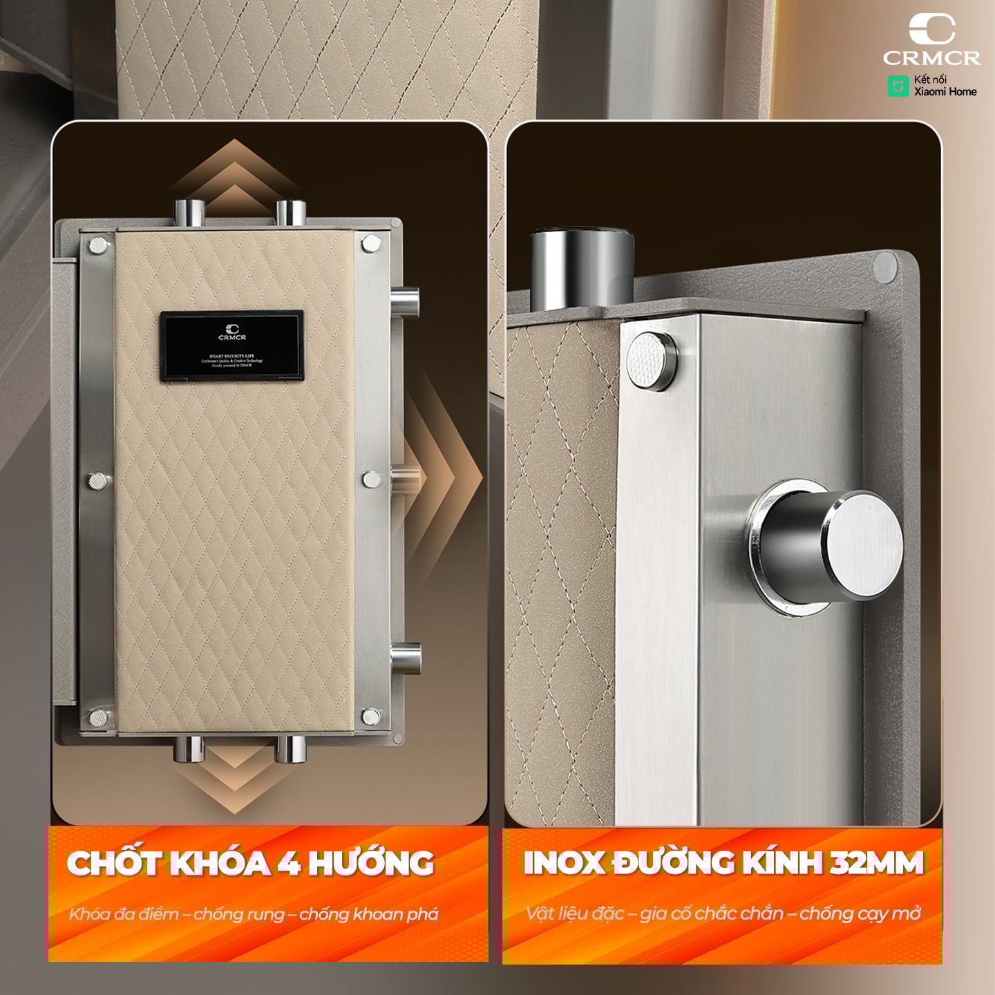 Két Sắt Nhập Khẩu Xiaomi CRMCR 150LB Vân Tay Điện Tử, Xác Minh Danh Tính Người Mở
