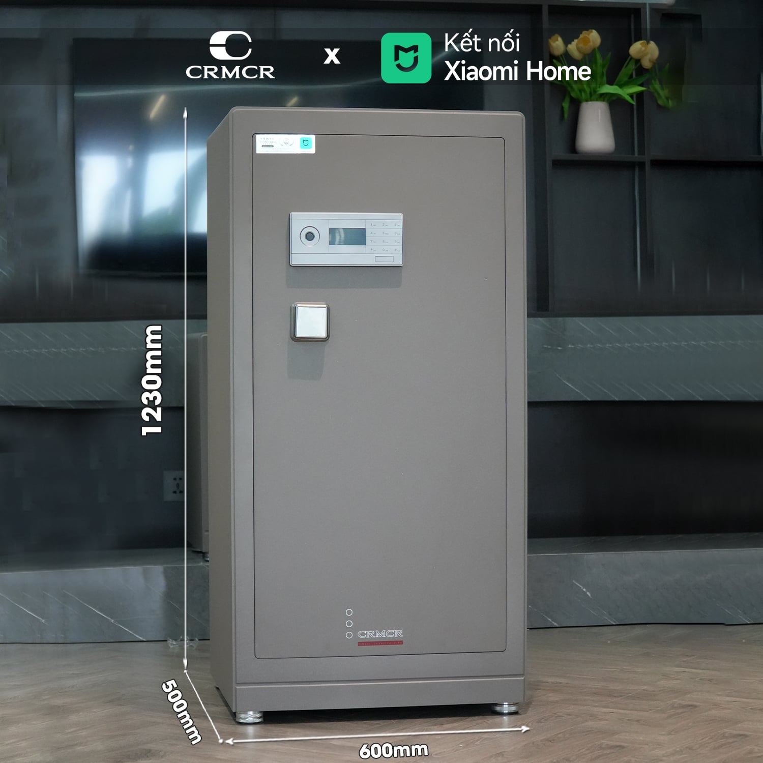 Két Sắt Nhập Khẩu Xiaomi CRMCR 123LB Vân Tay Điện Tử, Xác Minh Danh Tính Người Mở