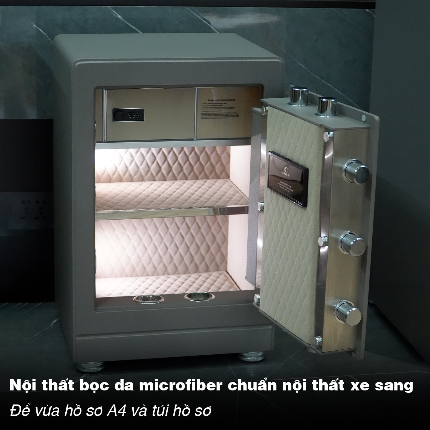 Két Sắt Nhập Khẩu Xiaomi CRMCR 61LB Vân Tay Điện Tử, Xác Minh Danh Tính Người Mở