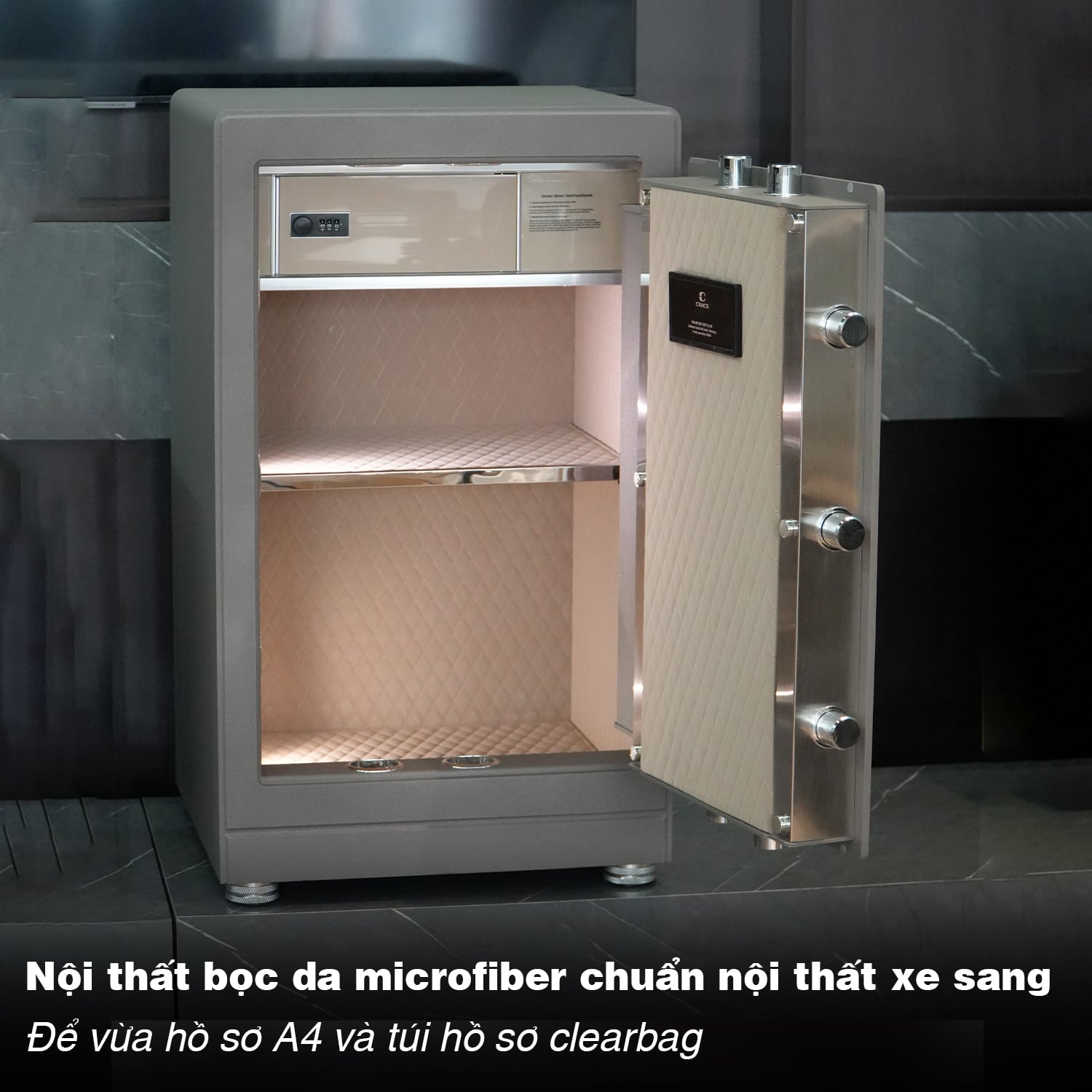 Két Sắt Nhập Khẩu Xiaomi CRMCR 81LB Vân Tay Điện Tử, Xác Minh Danh Tính Người Mở