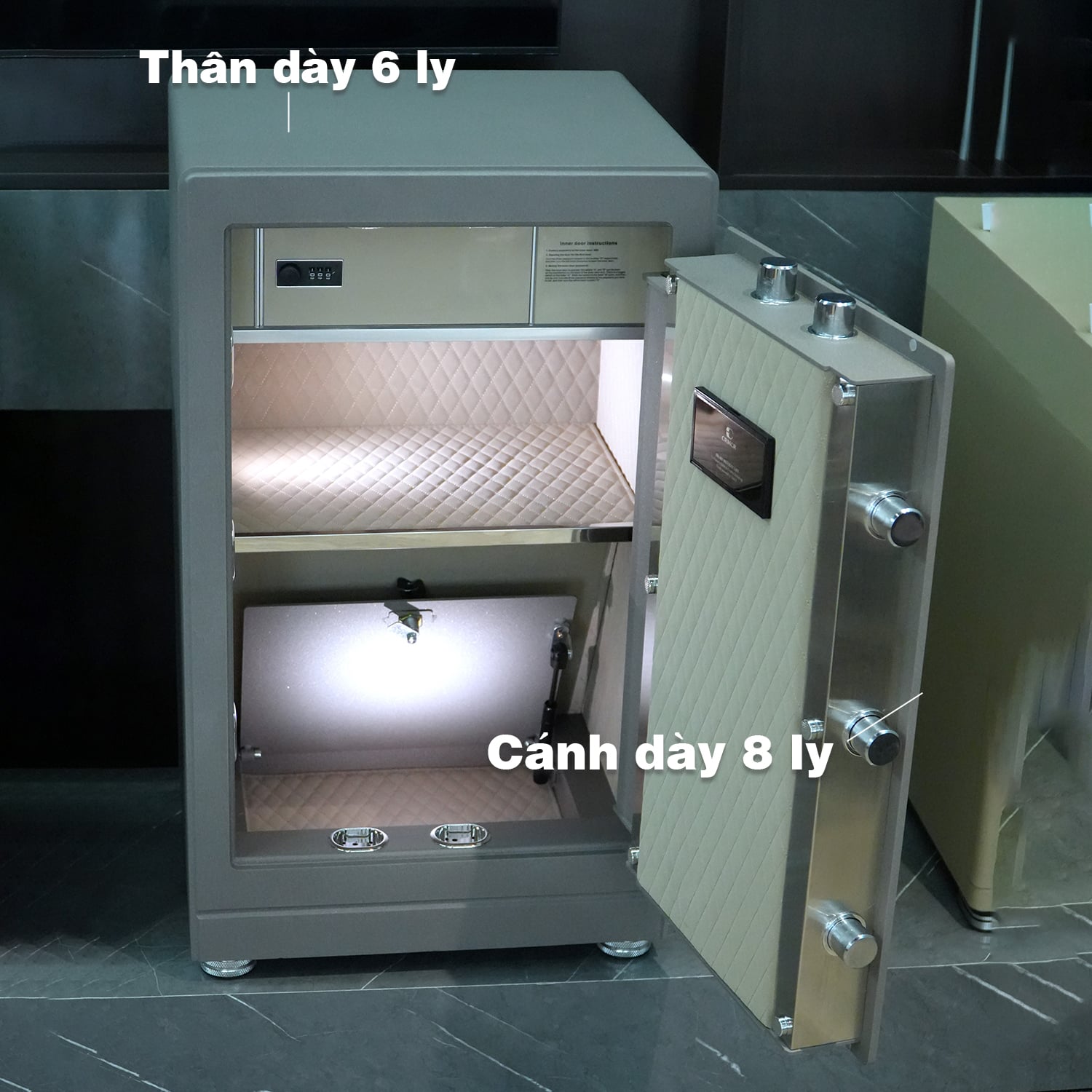 Két Sắt Nhập Khẩu Xiaomi CRMCR 81LB Vân Tay Điện Tử, Xác Minh Danh Tính Người Mở