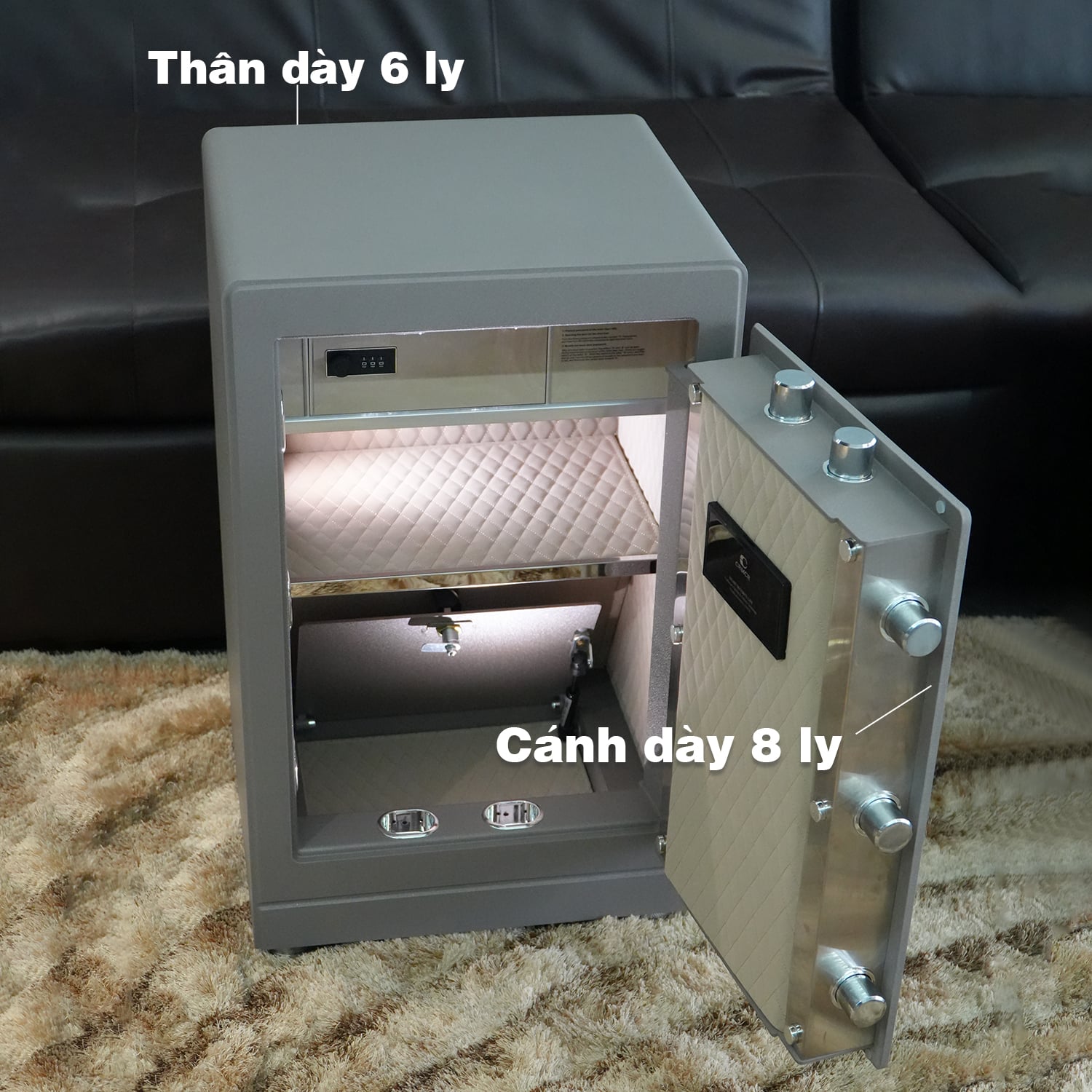 Két Sắt Nhập Khẩu Xiaomi CRMCR 71LB Vân Tay Điện Tử, Xác Minh Danh Tính Người Mở