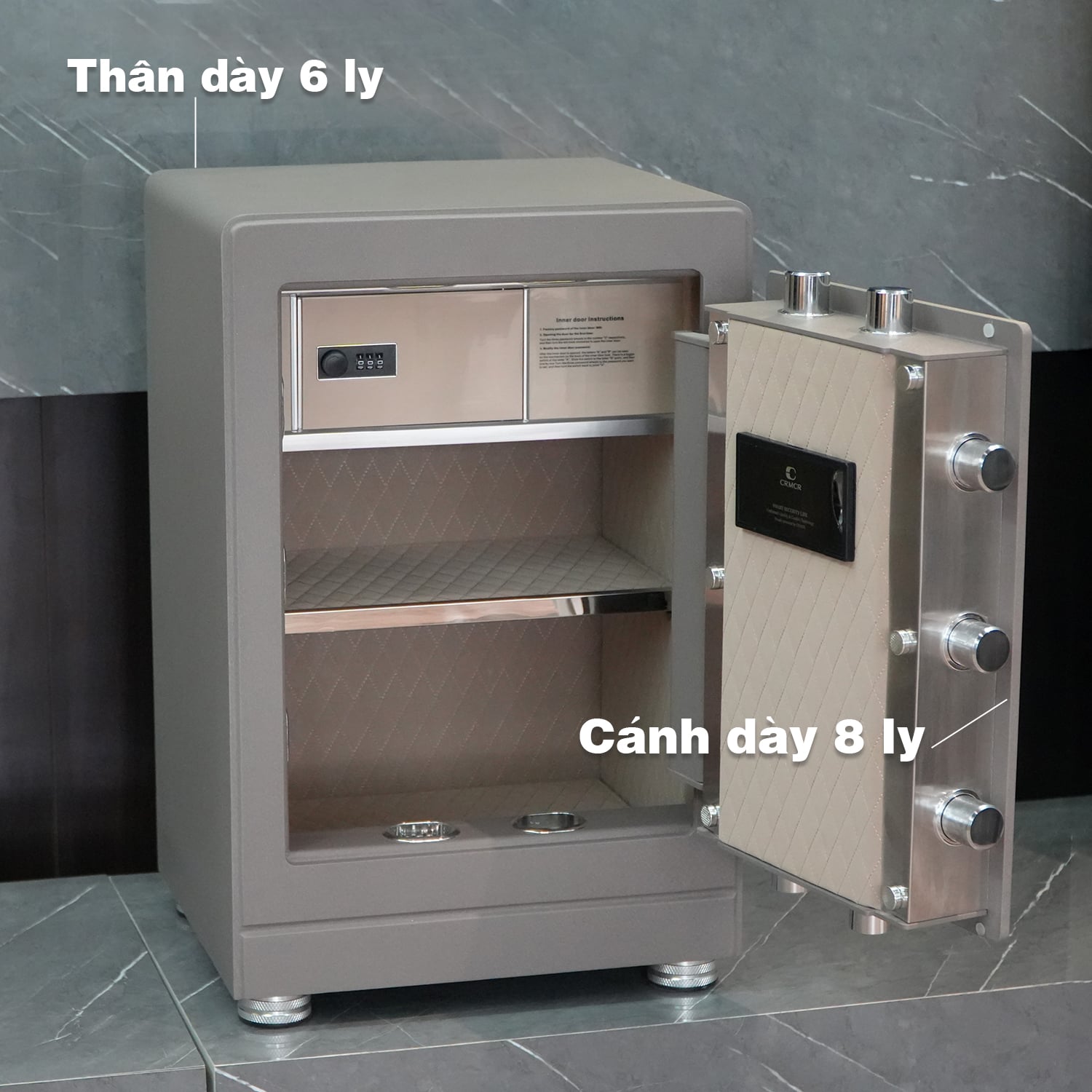 Két Sắt Nhập Khẩu Xiaomi CRMCR 61LB Vân Tay Điện Tử, Xác Minh Danh Tính Người Mở