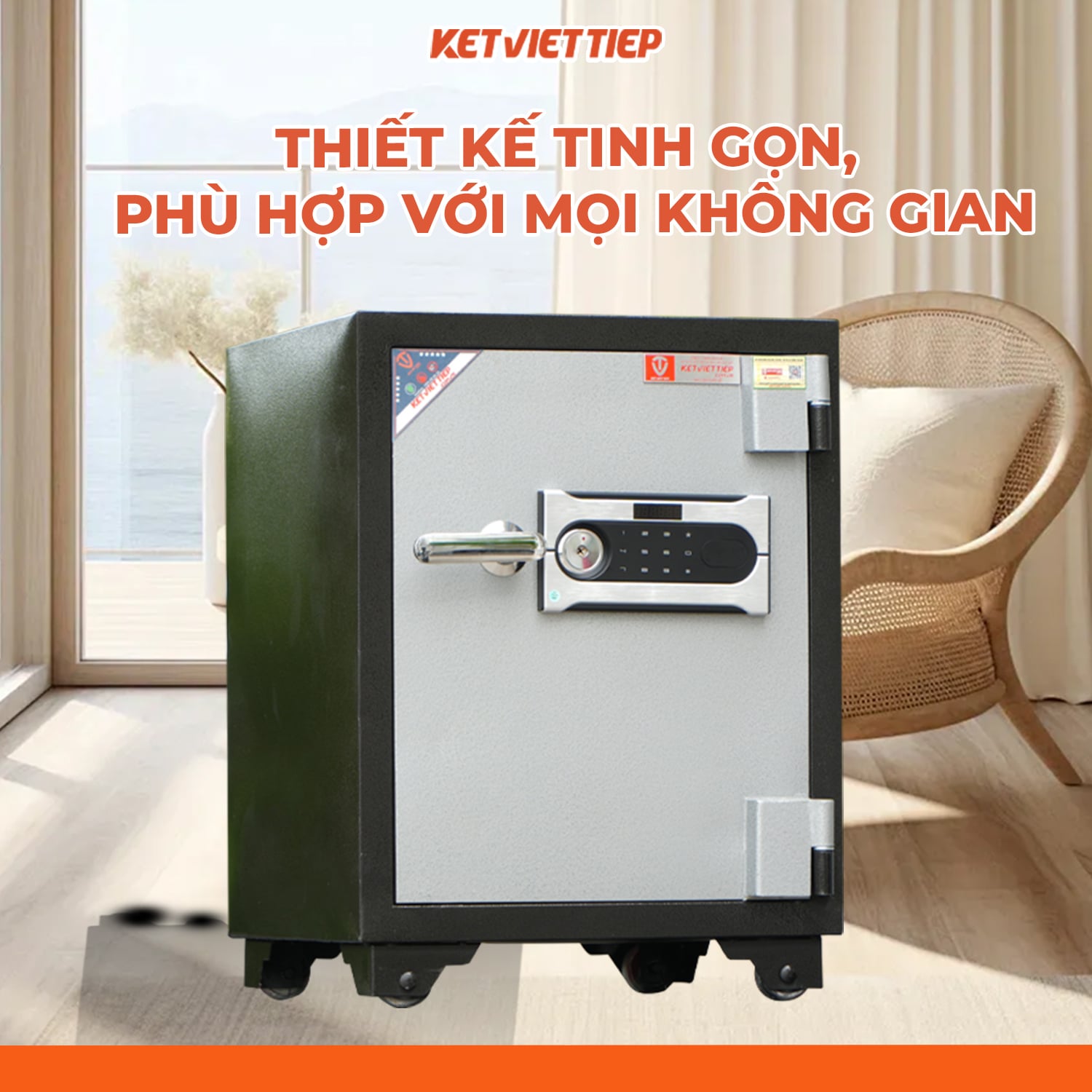 Két Sắt Việt Tiệp chính hãng KV91DT Khóa Điện Tử chống cháy báo động