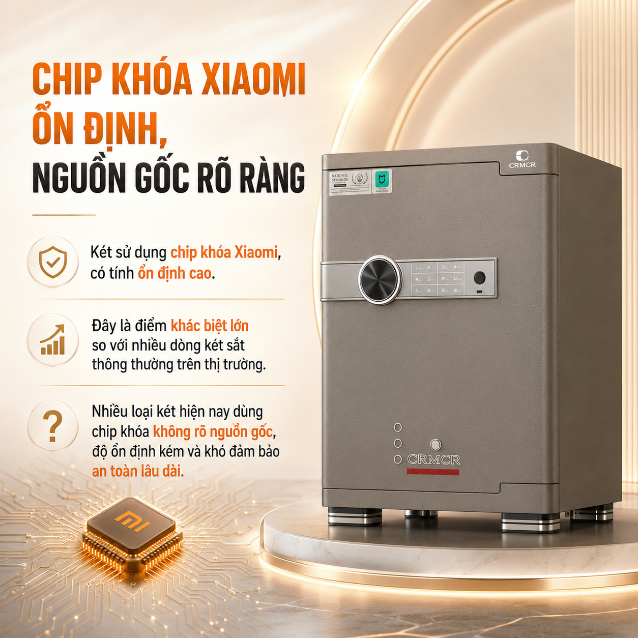 Két Sắt Xiaomi CRMCR 55JB Khóa Vân Tay Điện Tử, Cảnh báo điện thoại