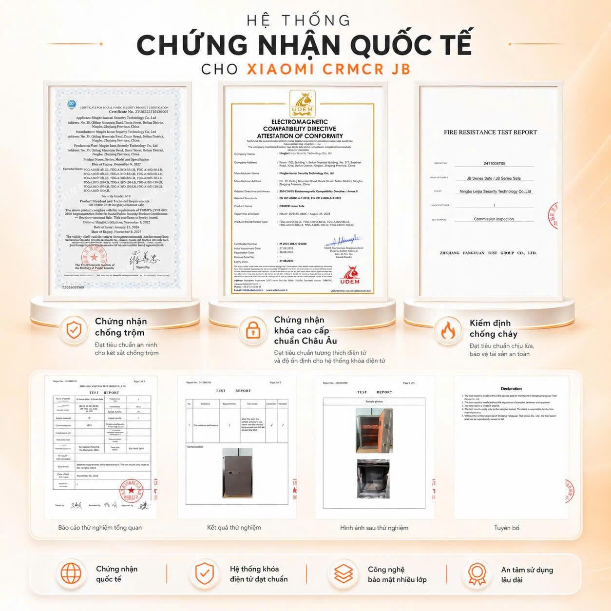 Két Sắt Xiaomi CRMCR 80JBW Có Ngăn Đồng Hồ Xoay, Cảnh báo điện thoại