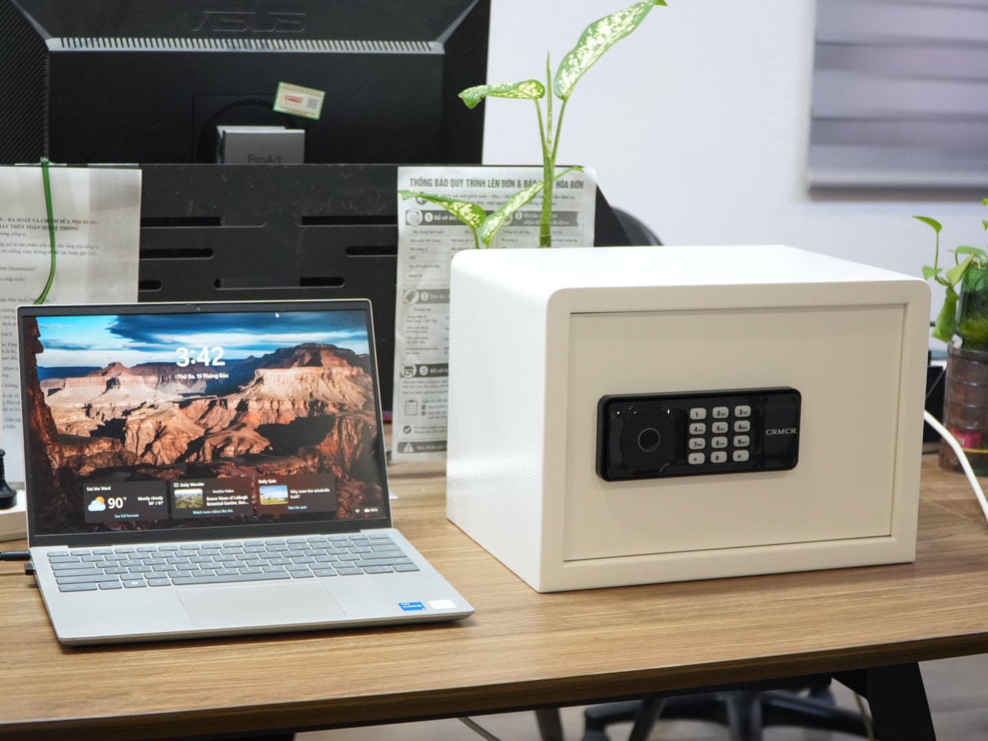 Két Sắt Xiaomi CRMCR 25LN – Két Mini Premium Bảo Mật 5 Cách Mở, Để Vừa A4, Chống Lộ Mật Khẩu