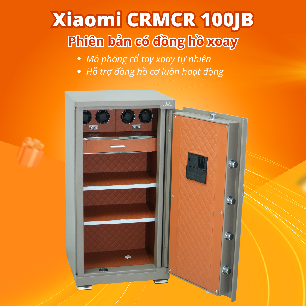 Két Sắt Xiaomi CRMCR 100JBW Có Ngăn Đồng Hồ Xoay, Kết Nối APP Xiaomi Home