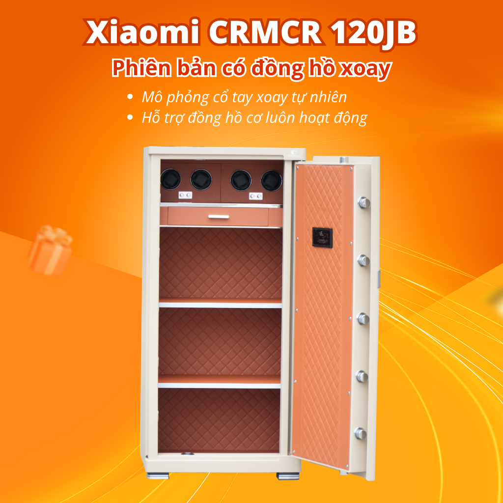 Két Sắt Xiaomi CRMCR 120JBW Có Ngăn Đồng Hồ Xoay, Kết Nối APP Xiaomi Home