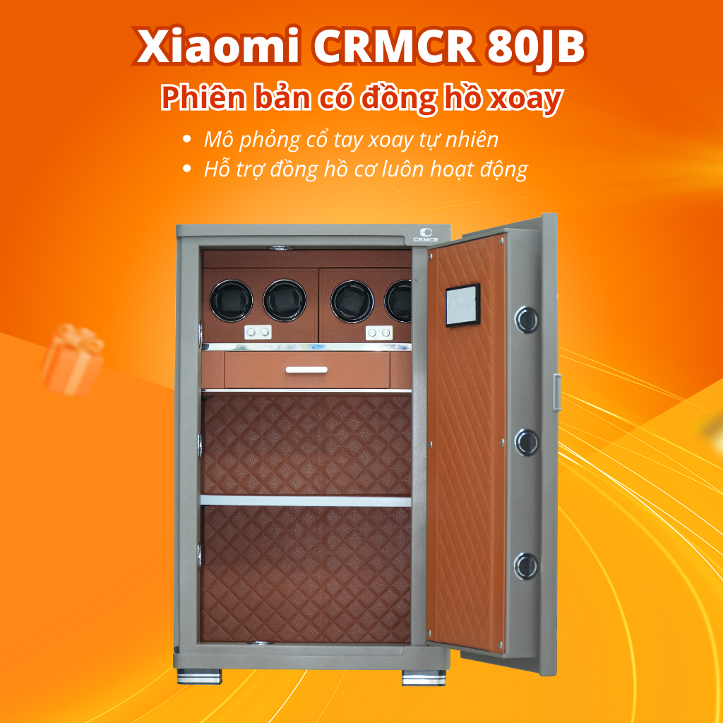 Két Sắt Xiaomi CRMCR 80JBW Có Ngăn Đồng Hồ Xoay, Kết Nối APP Xiaomi Home