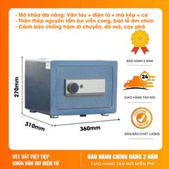 Két sắt mini khách sạn Việt Tiệp khóa vân tay điện tử KKS09