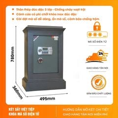 Két Sắt Việt Tiệp KVTLV79DT Điện Tử chống cháy có báo động