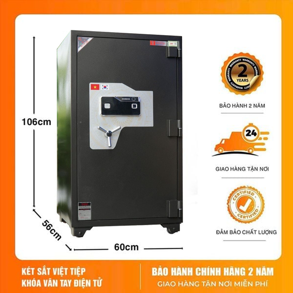 Két Sắt Ngân Hàng Nhà Nước Việt Tiệp KCC65VTDT Vân Tay Kết Hợp Mã số điện tử nhận diện khuôn mặt