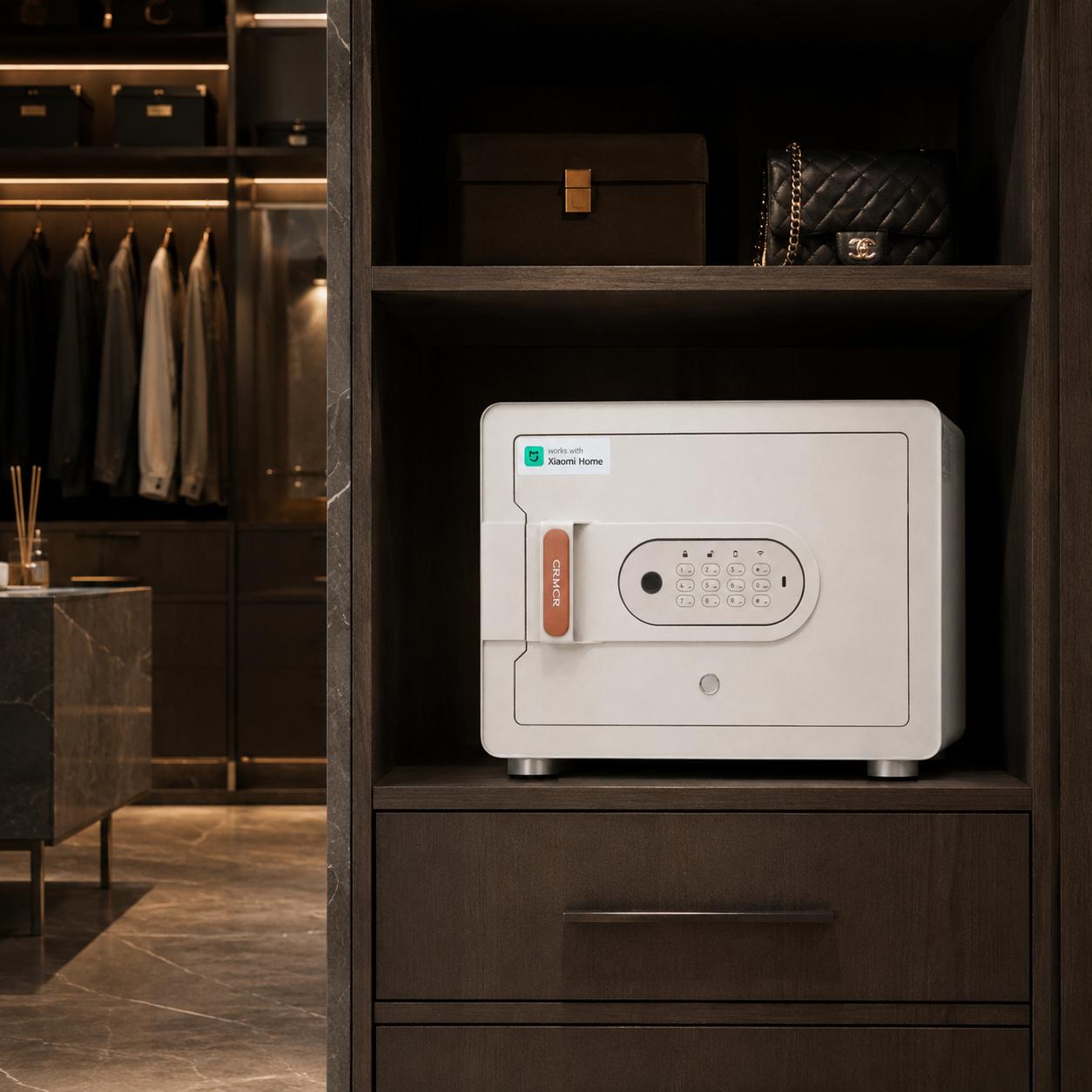 Két Sắt Mini Xiaomi CRMCR 30MS Vân Tay Điện Tử Định Danh, 8 Chế Độ Cảnh Báo Điện Thoại