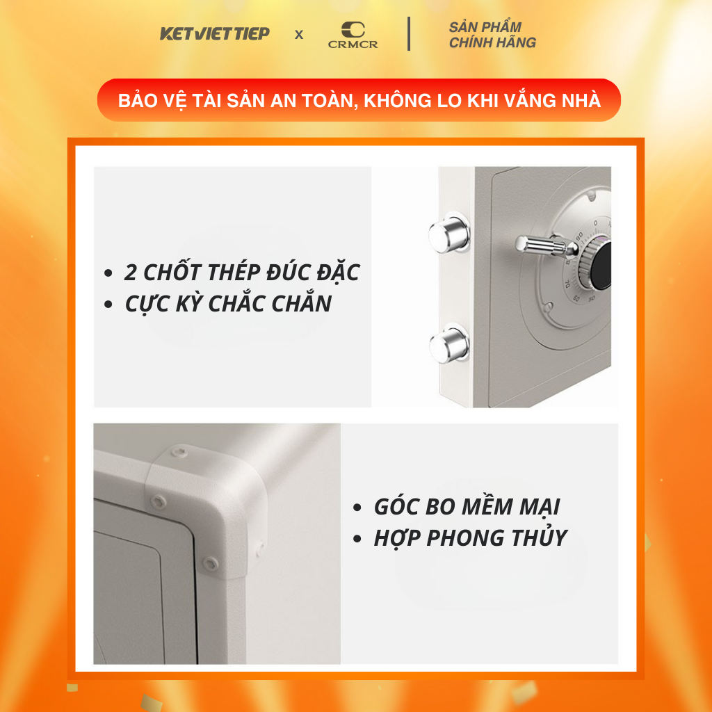 Két Sắt Xiaomi CRMCR 30J Khóa Cơ Kết Hợp Mã Số Điện Tử, Có Kết Nối APP Xiaomi Home