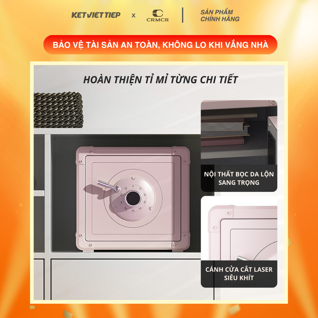 Két Sắt Xiaomi CRMCR 30J Khóa Cơ Kết Hợp Mã Số Điện Tử, Có Kết Nối APP Xiaomi Home