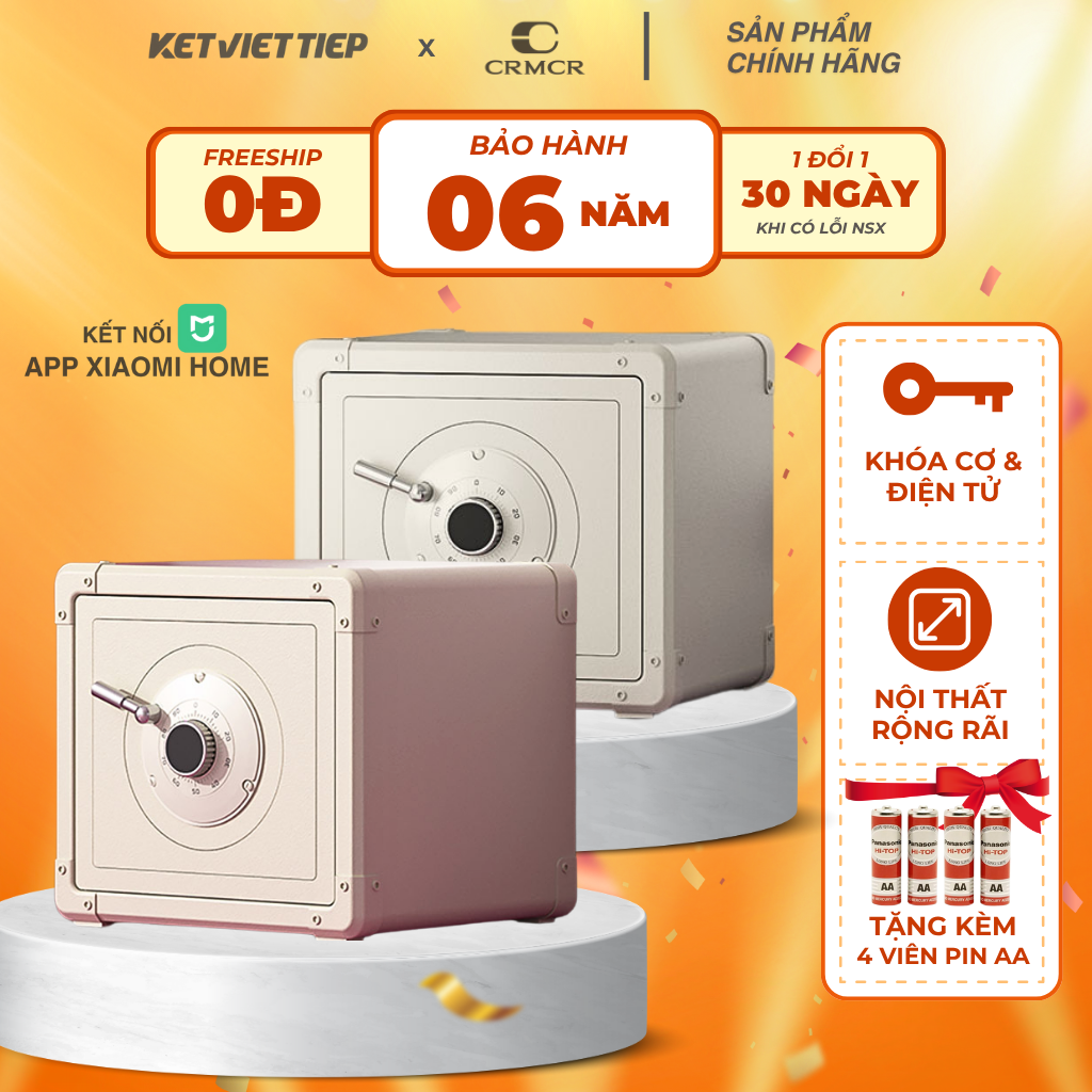 Két Sắt Xiaomi CRMCR 30J Khóa Cơ Kết Hợp Mã Số Điện Tử, Có Kết Nối APP Xiaomi Home