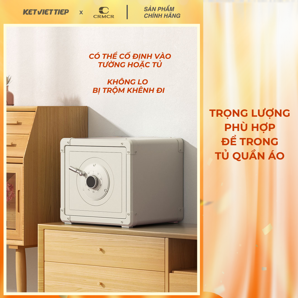 Két Sắt Xiaomi CRMCR 30J Khóa Cơ Kết Hợp Mã Số Điện Tử, Có Kết Nối APP Xiaomi Home