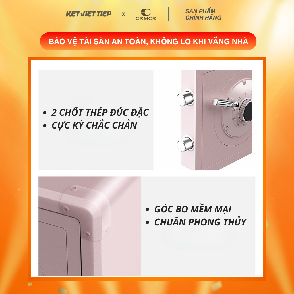 Két Sắt Xiaomi CRMCR 30J Khóa Cơ Kết Hợp Mã Số Điện Tử, Có Kết Nối APP Xiaomi Home