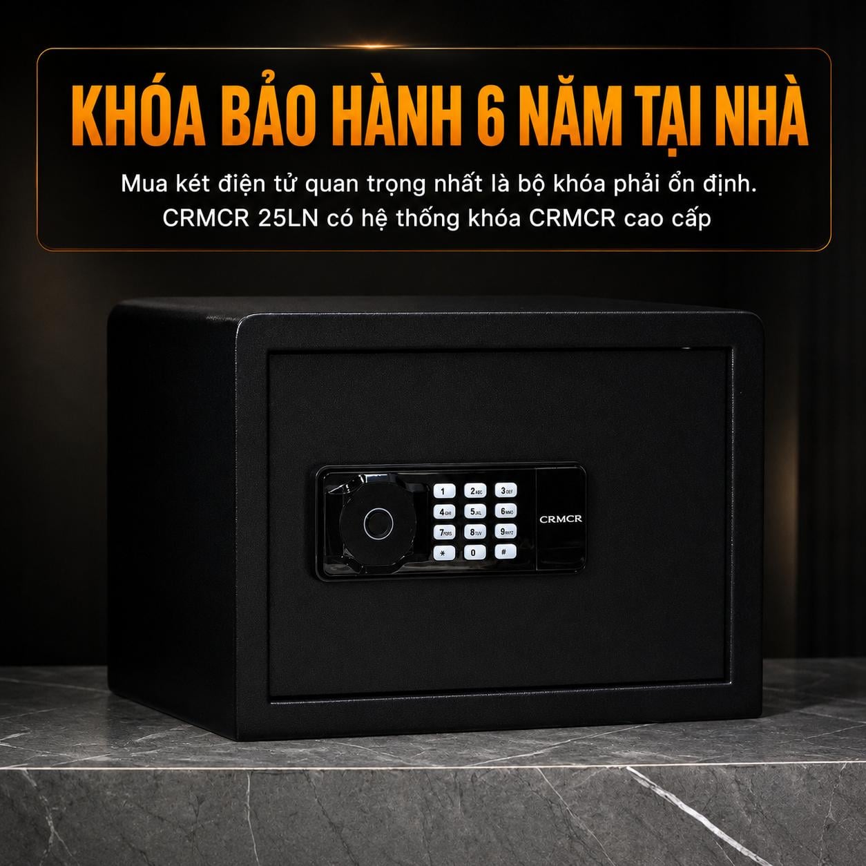 Két Sắt Xiaomi CRMCR 25LN – Két Mini Premium Bảo Mật 5 Cách Mở, Để Vừa A4, Chống Lộ Mật Khẩu