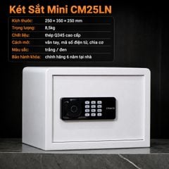 Két Sắt Xiaomi CRMCR 25LN – Két Mini Premium Bảo Mật 5 Cách Mở, Để Vừa A4, Chống Lộ Mật Khẩu