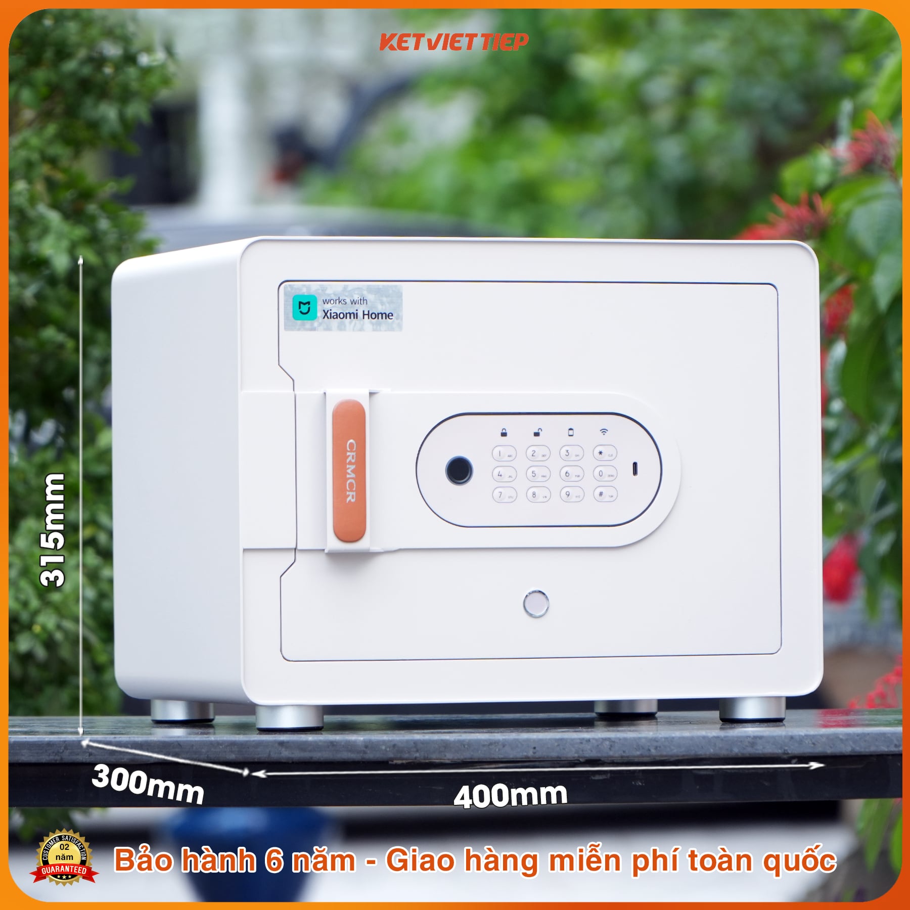 Két Sắt Xiaomi CRMCR 30MS Khóa Vân Tay Điện Tử, Kết Nối App Xiaomi Home