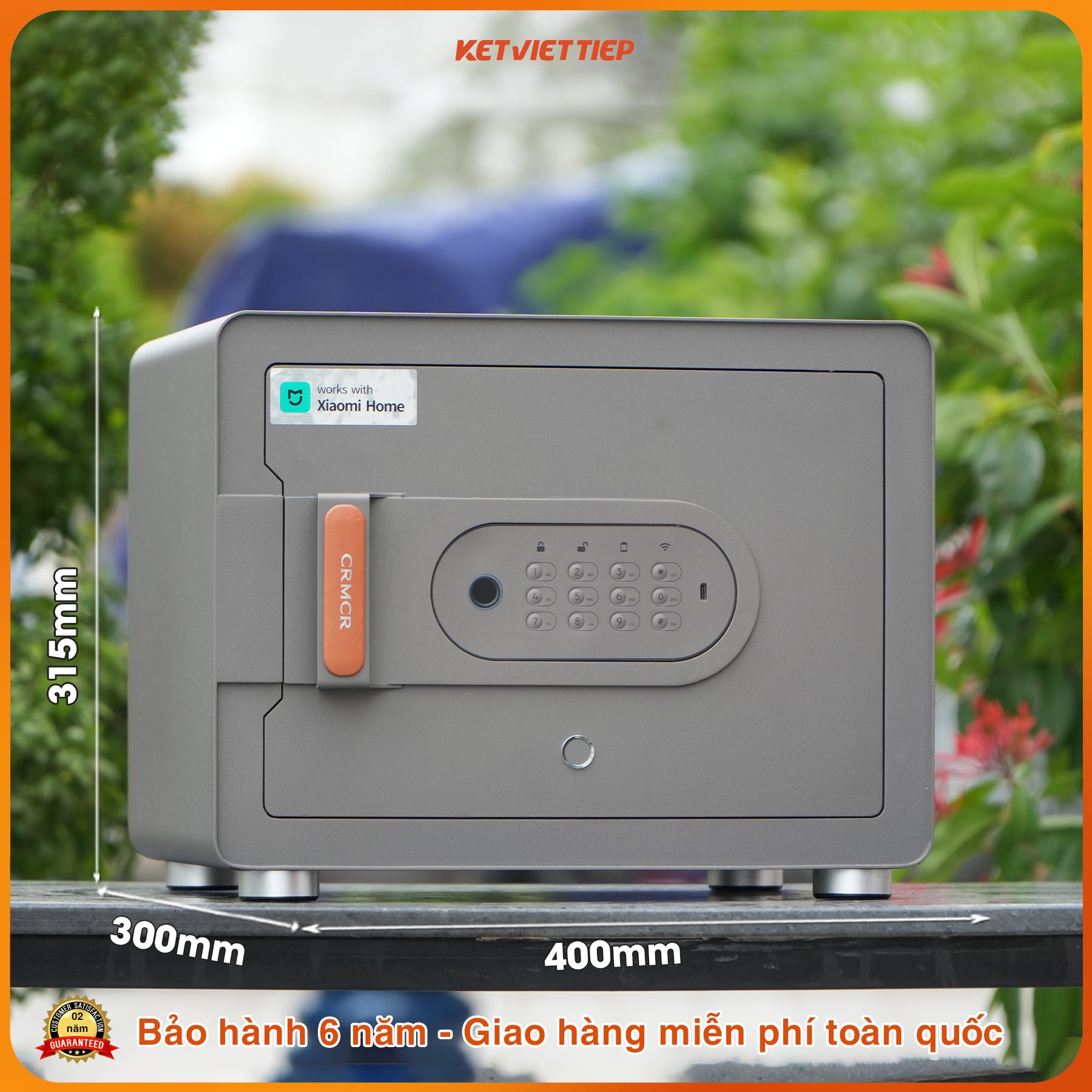 Két Sắt Xiaomi CRMCR 30MS Khóa Vân Tay Điện Tử, Kết Nối App Xiaomi Home