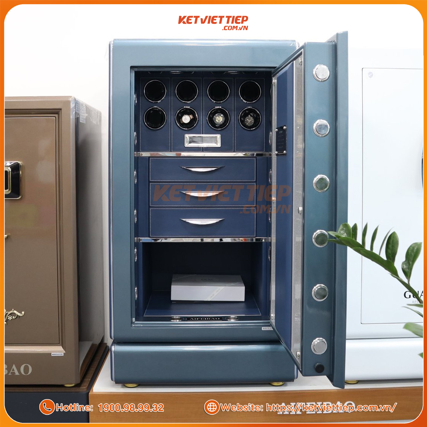 Két Sắt Nhập Khẩu Thông Minh Cao Cấp BENSON120 Nhận Diện Khuôn Mặt - Tích hợp hộp xoay đồng hồ